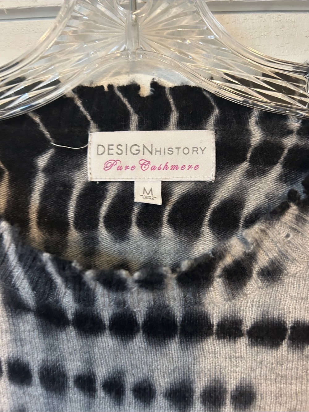Design History Black and Gray Tie-Dye Crew Neck Sweater - Picture 2 of 8